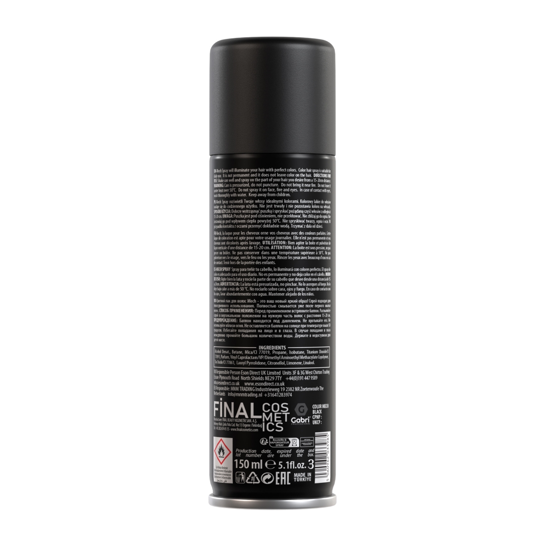 Gabri Professional - Pro Temporary Hair Colour Spray Black 150ml